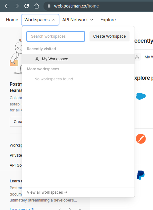 create workspace on postman
How To Run Postman On Linux