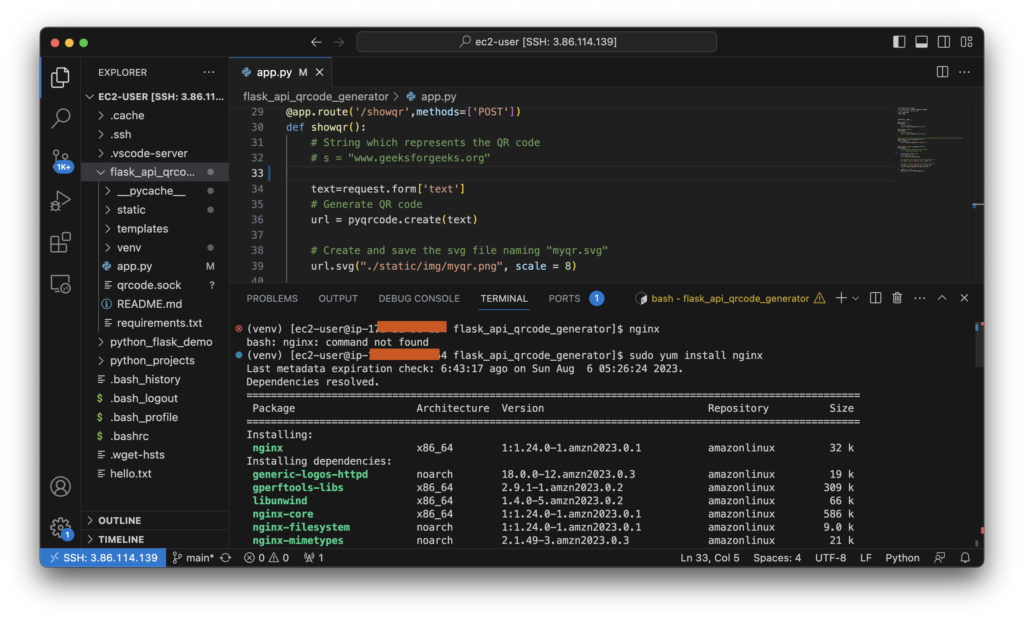 configure nginx for deploy flask app on aws ec2 instance