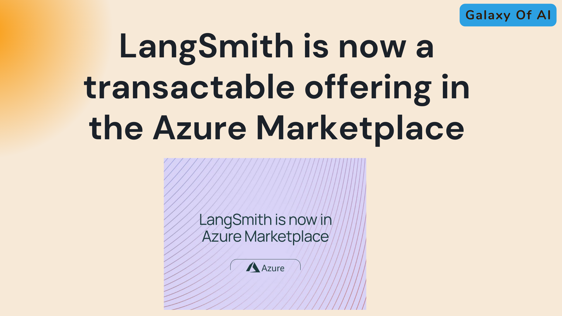 LangSmith is now a transactable offering in the Azure Marketplace